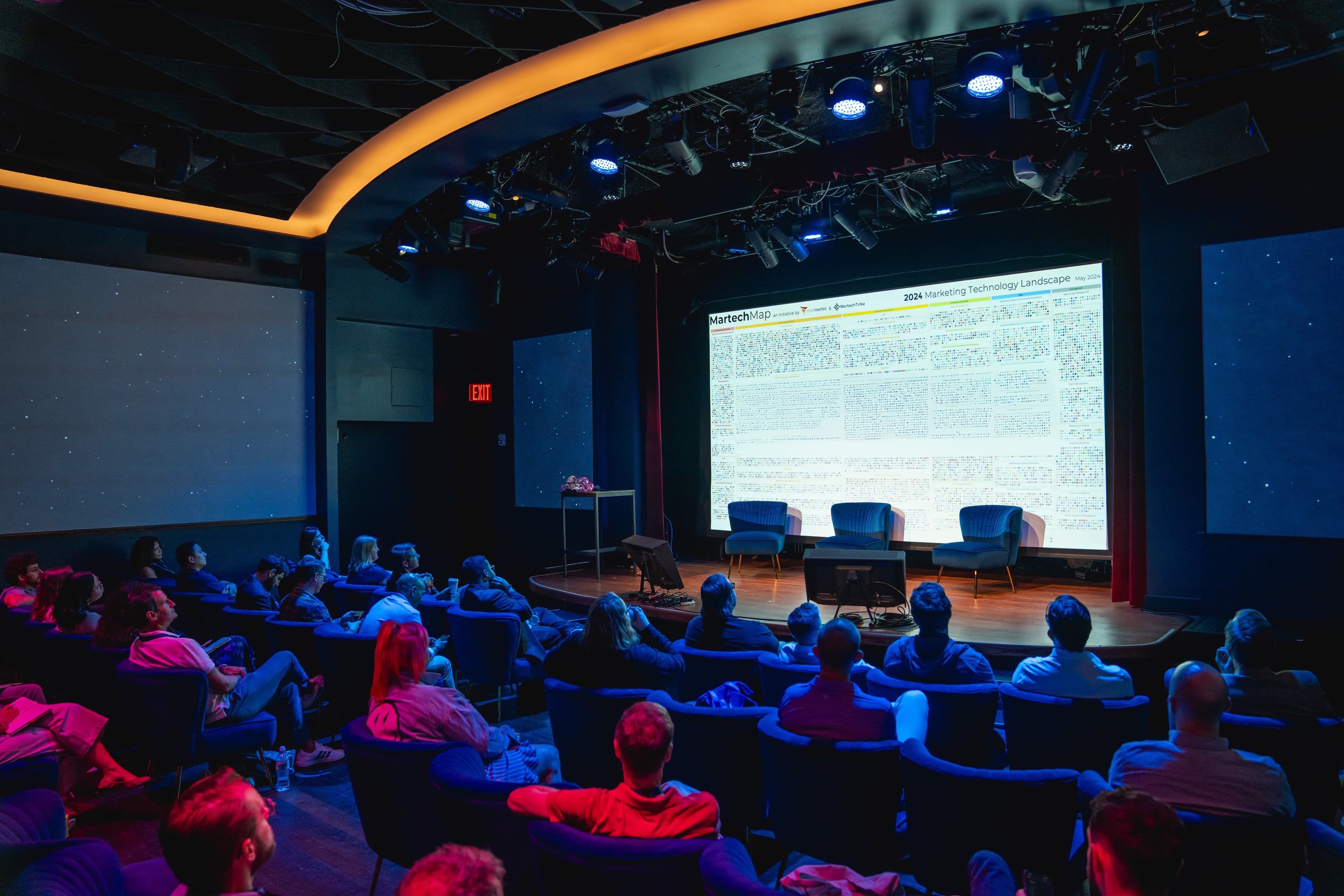 Audience watching a keynote at a corporate summit